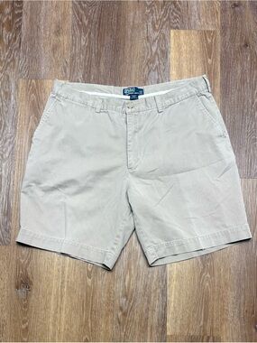 Polo by Ralph Lauren Beige Flat-Front Cotton Shorts